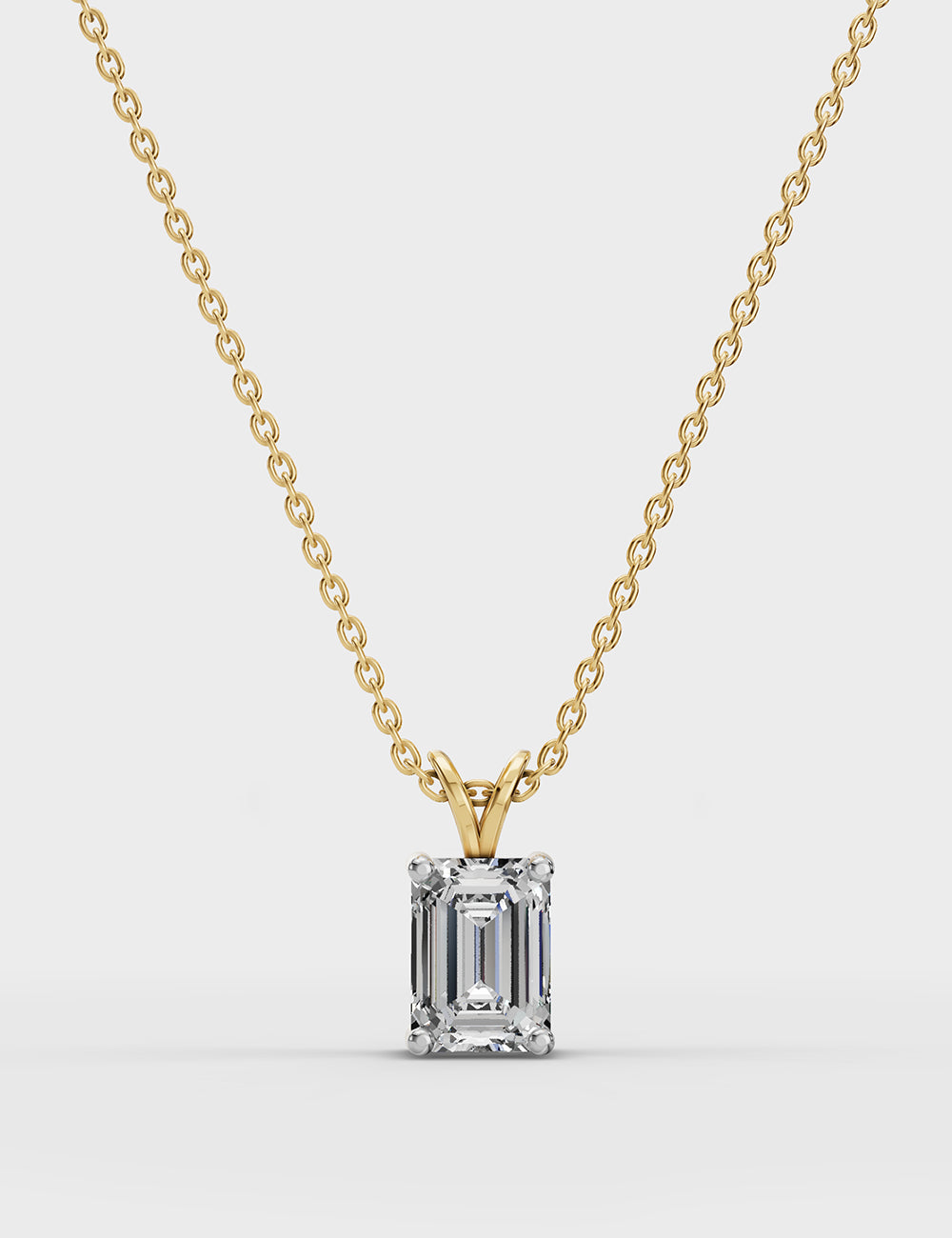14K Solitaire Chain Pendant