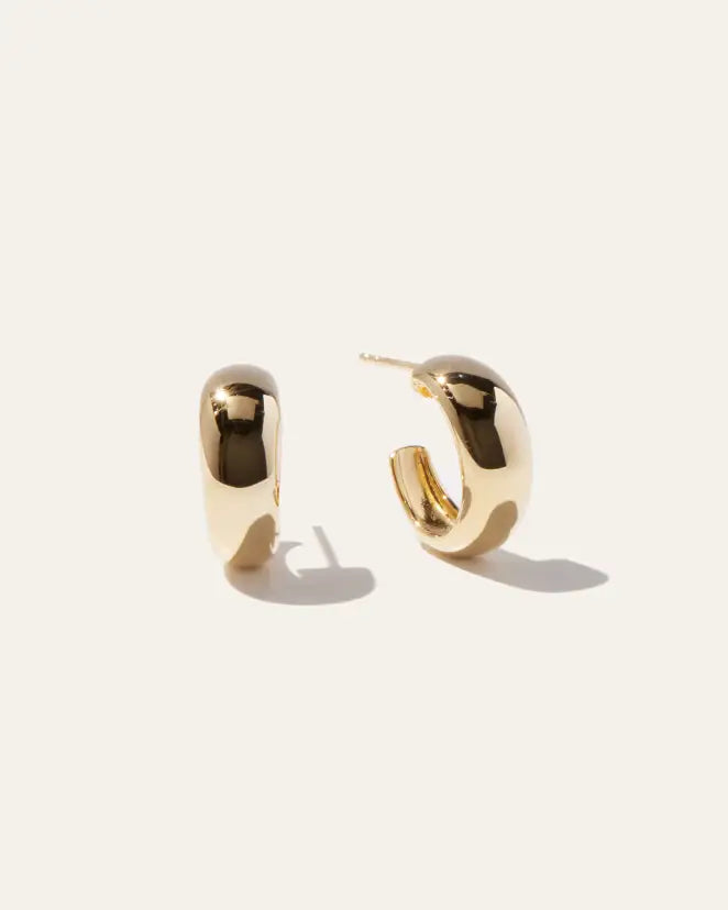 14K Gold Wide Huggies