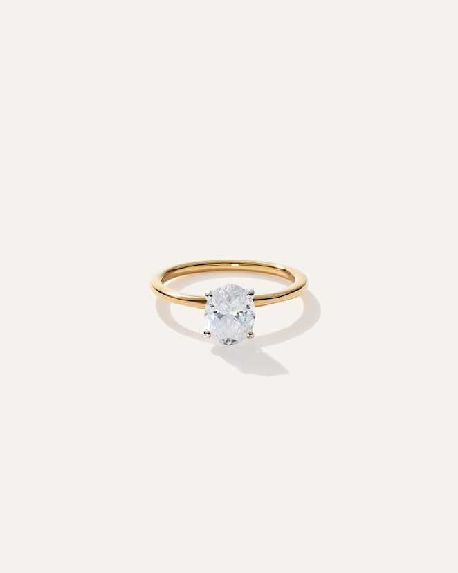 Lab Grown Diamond Round Petite Hidden Halo Engagement Ring