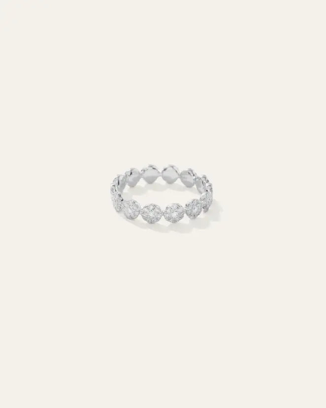14K Gold Diamond Floral Eternity Band