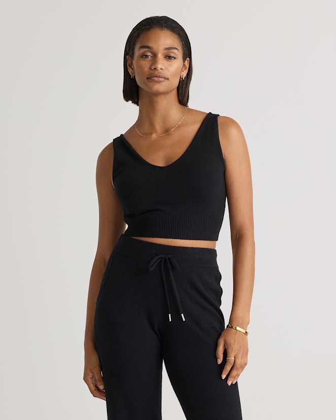 100% Mongolian Cashmere Cropped Tank