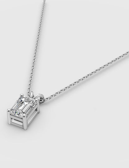 14K Solitaire Chain Pendant