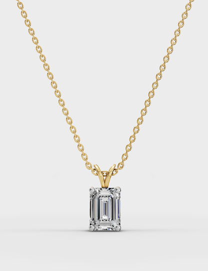 14K Solitaire Chain Pendant