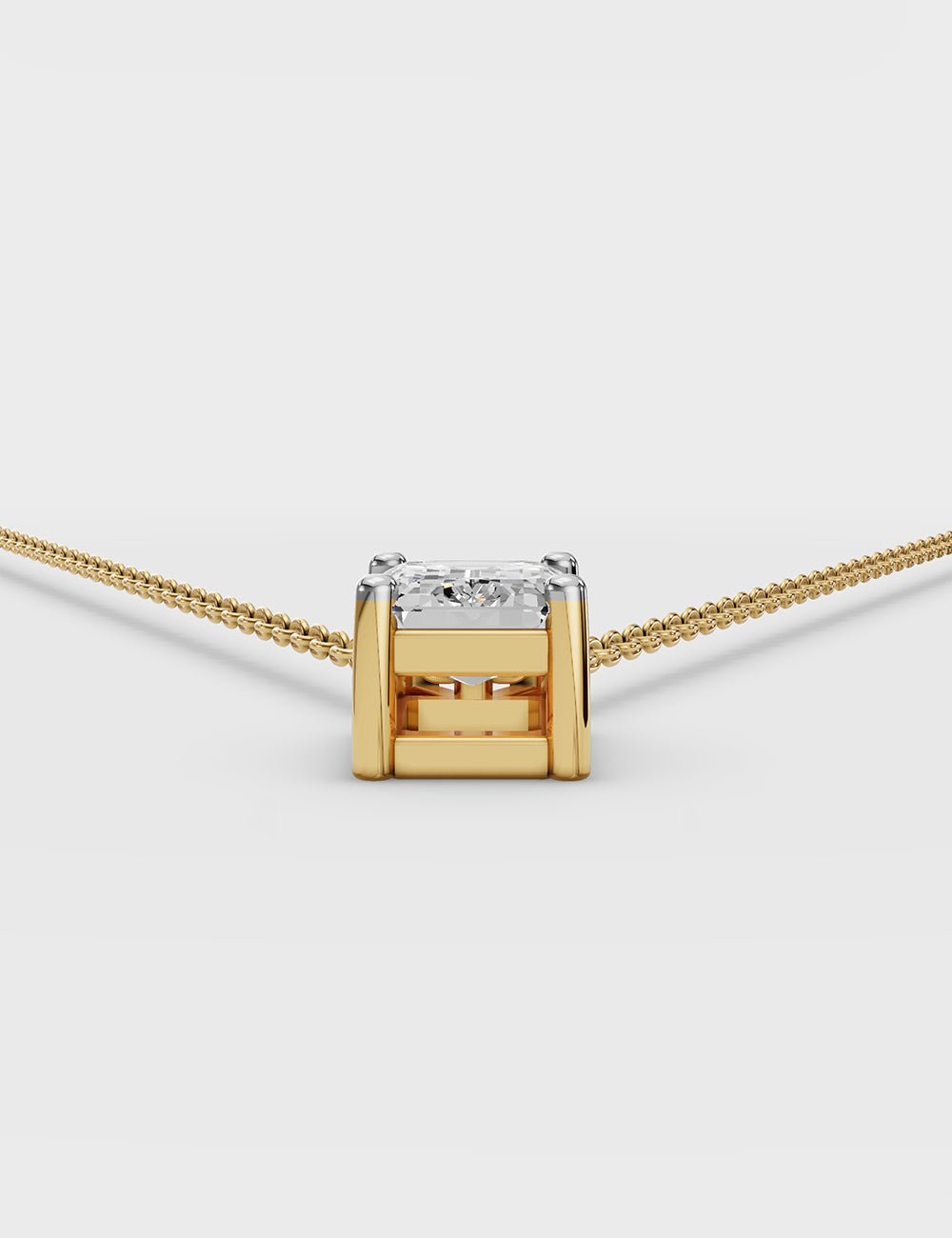 14K Solitaire Chain Pendant
