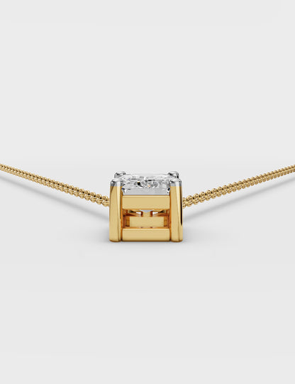 14K Solitaire Chain Pendant