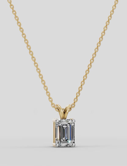 14K Solitaire Chain Pendant
